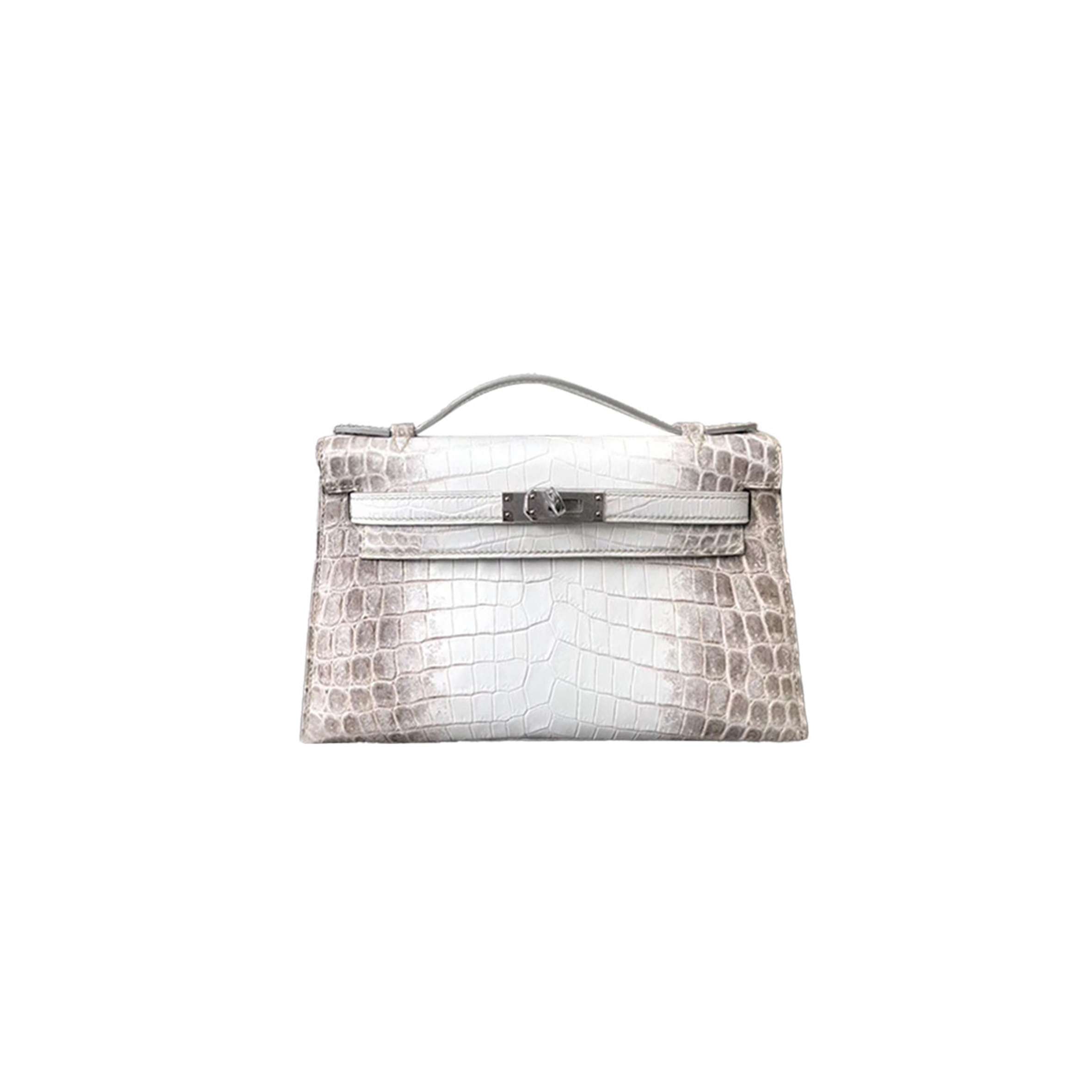 H**mes master mini kelly pochette himalaya matte crocodile (22*14*7cm)